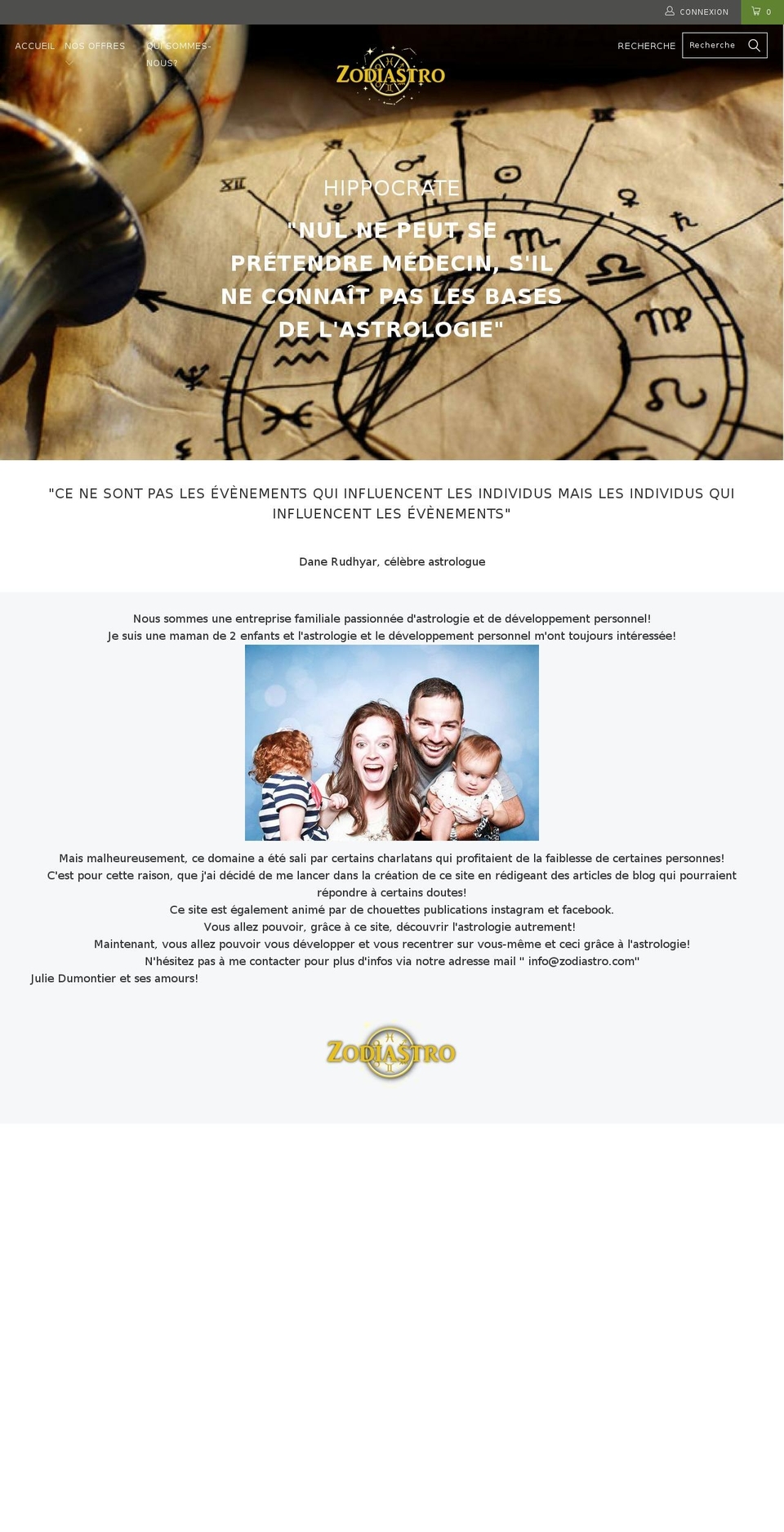 zodiastro.com shopify website screenshot