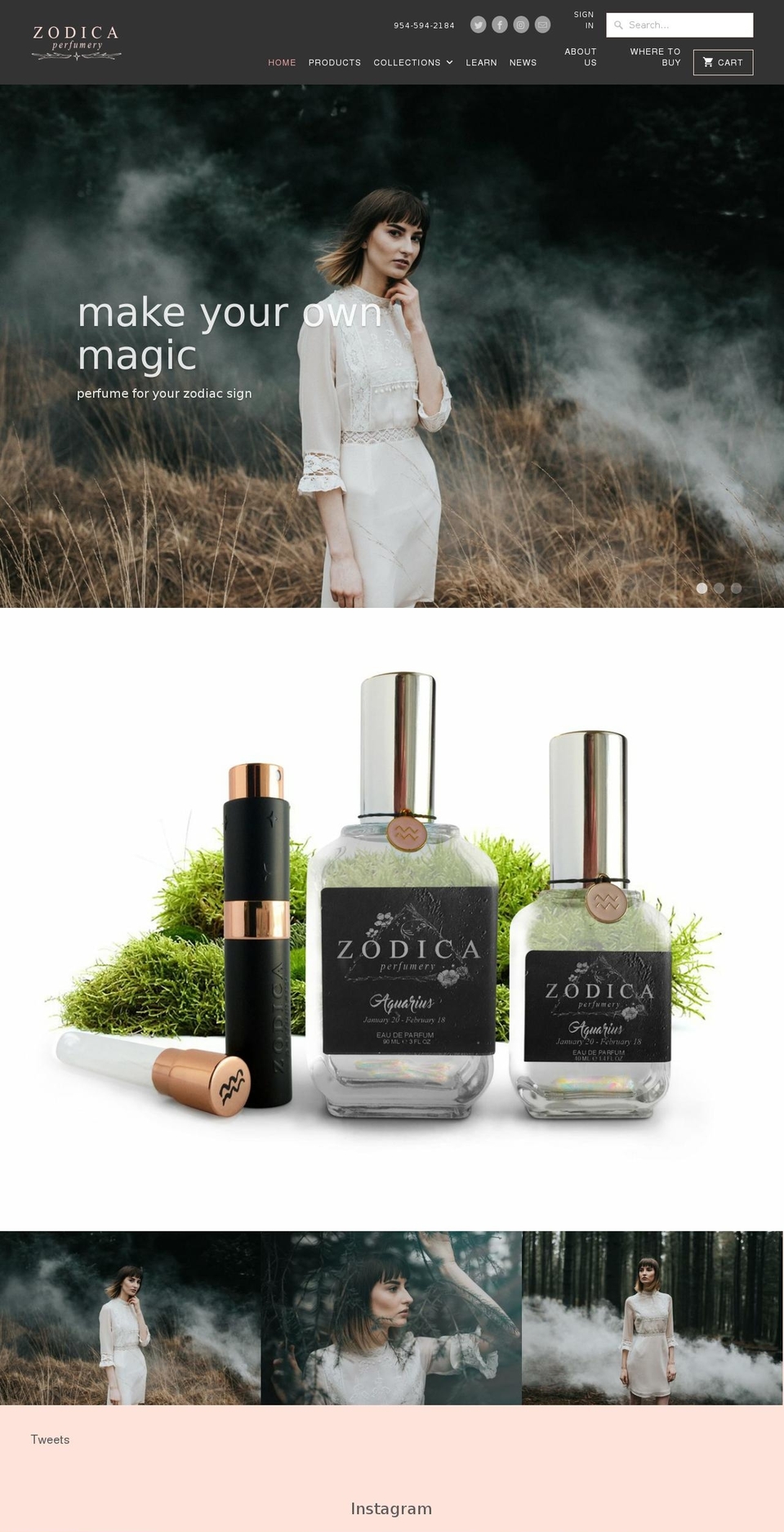 zodicaperfumery.com shopify website screenshot