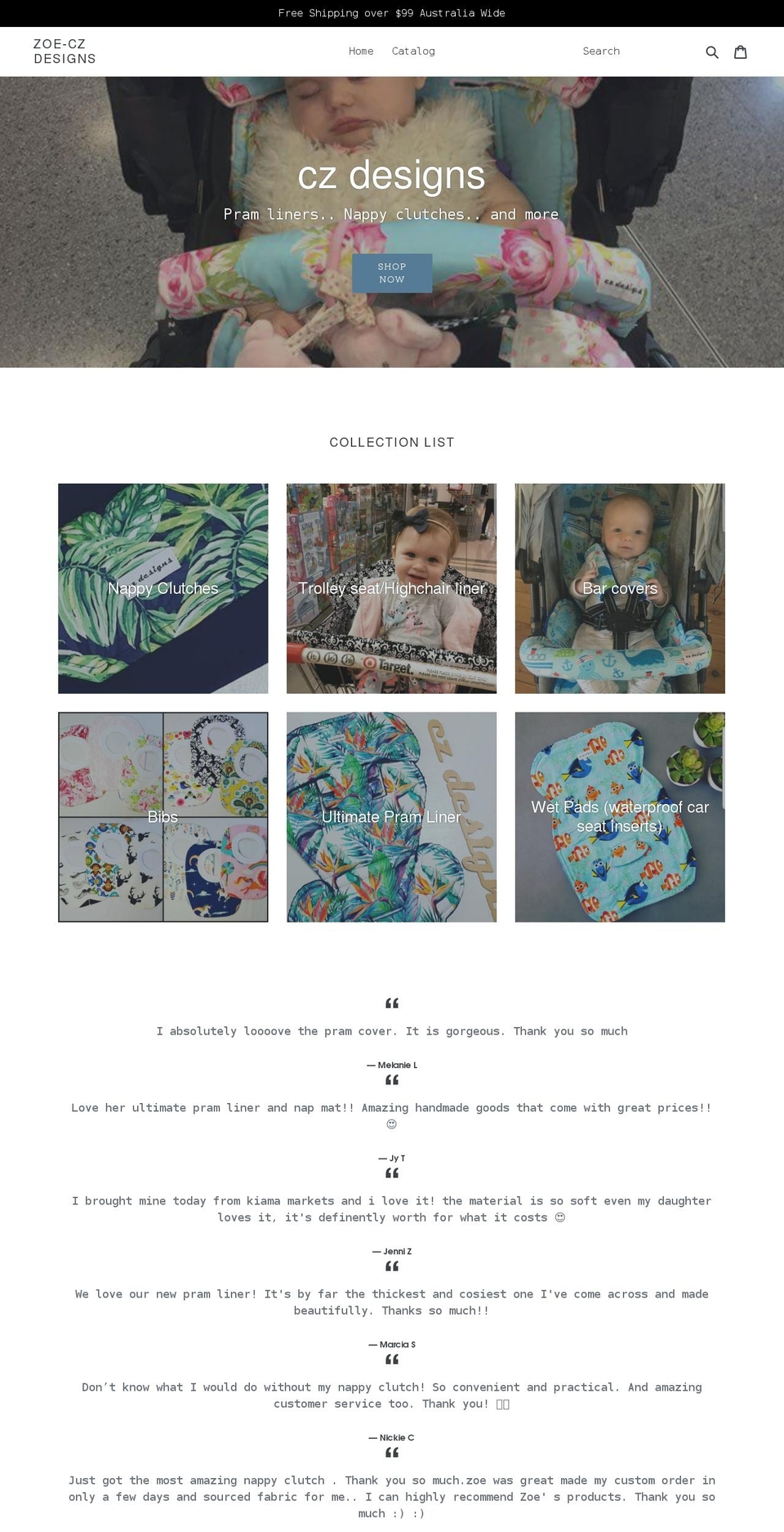 zoe-czdesigns.com shopify website screenshot