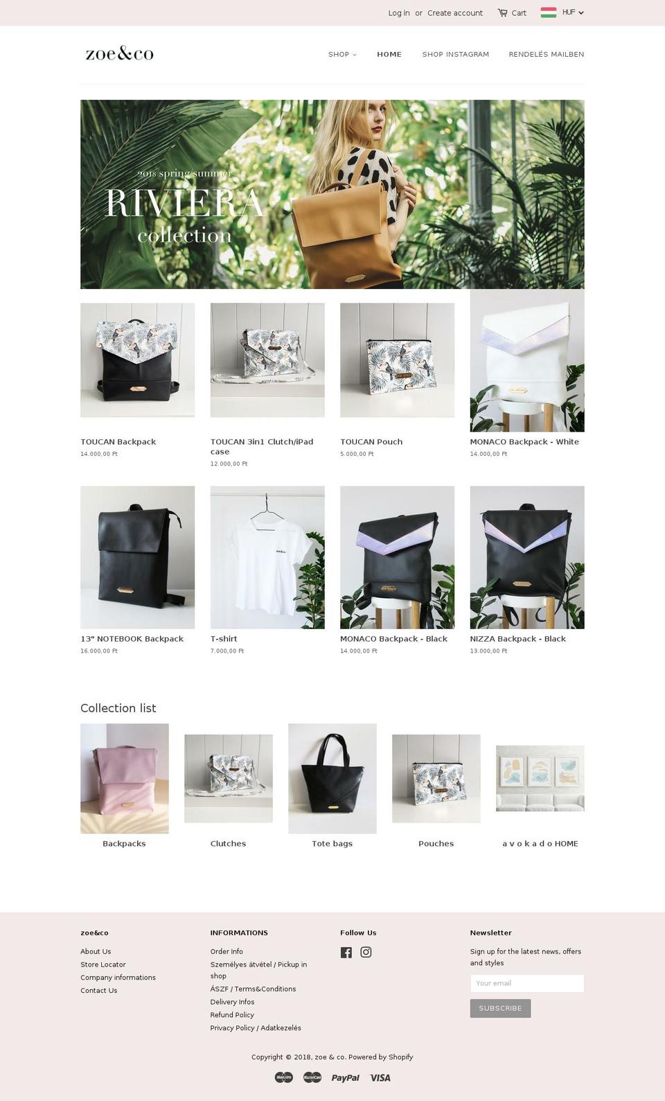 zoeand.co shopify website screenshot