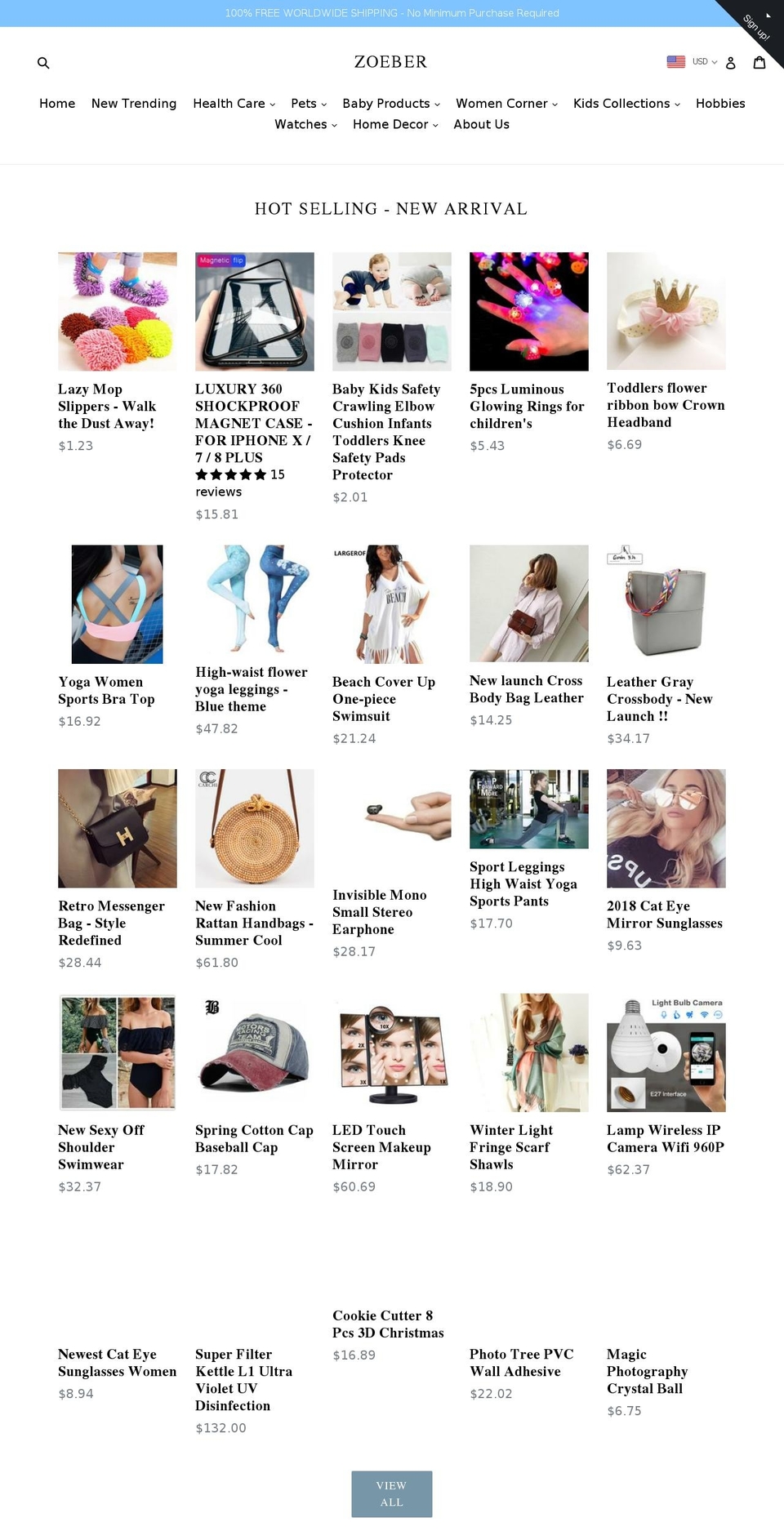 zoeber.com — Shopify storefront screenshot