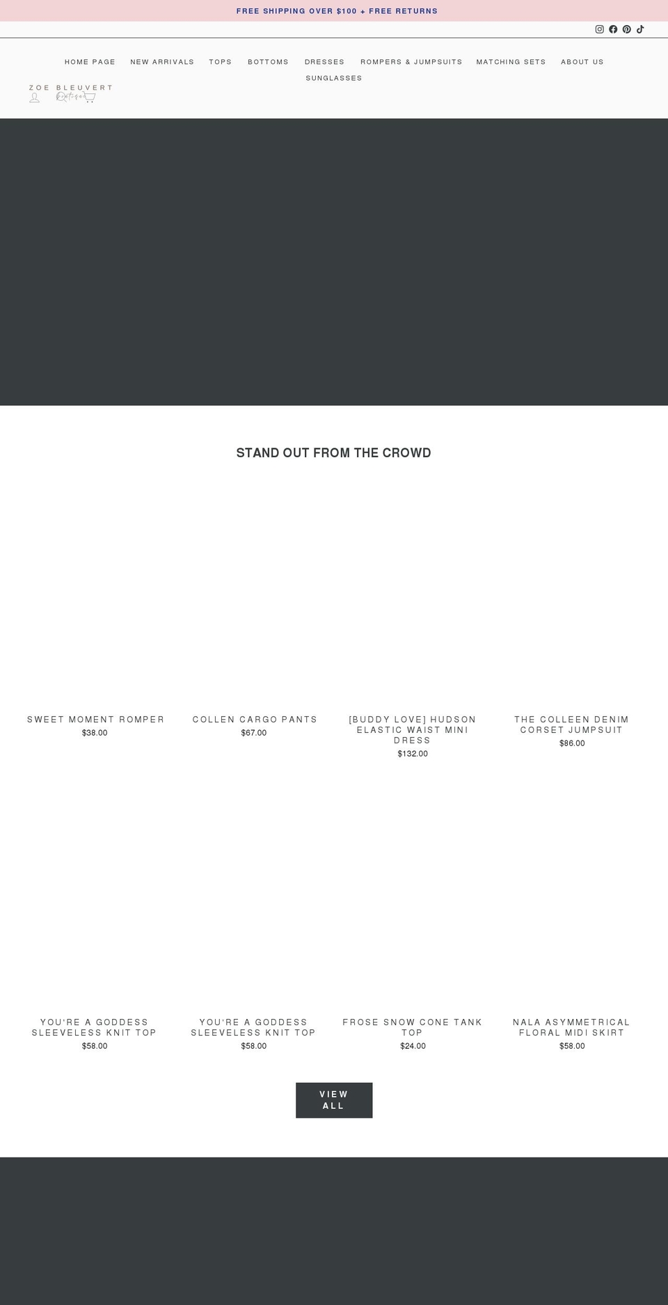 zoebleuvert.com shopify website screenshot