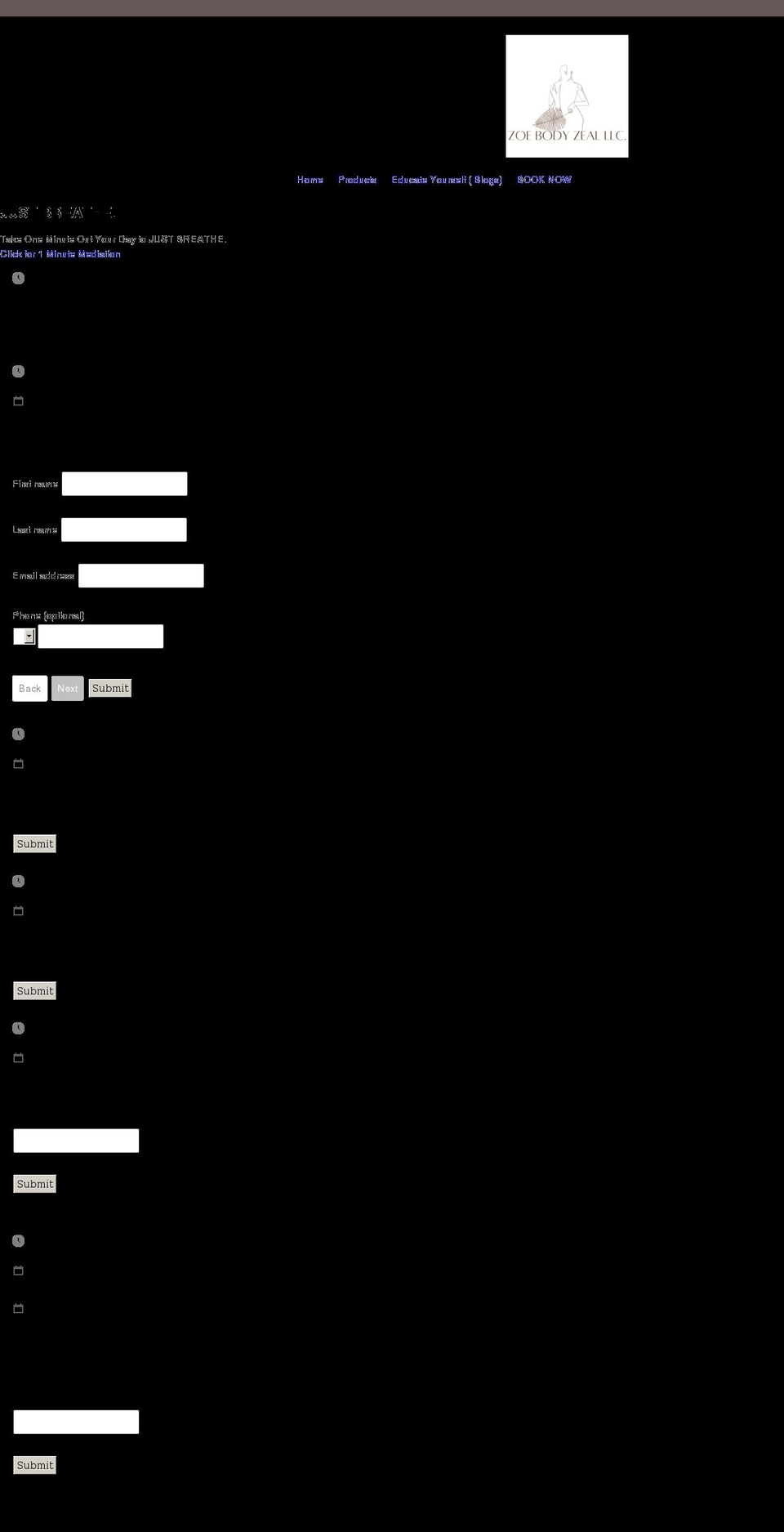 zoebodyzeal.com shopify website screenshot