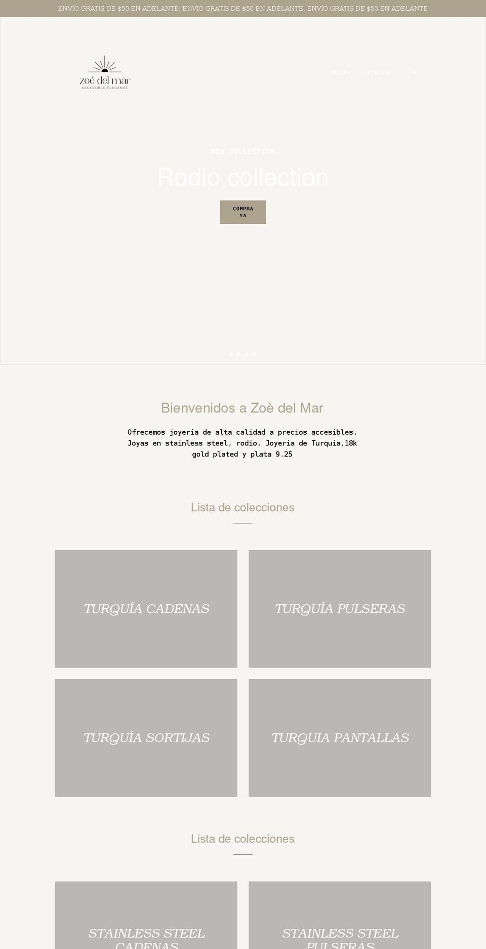 zoedelmar.com shopify website screenshot