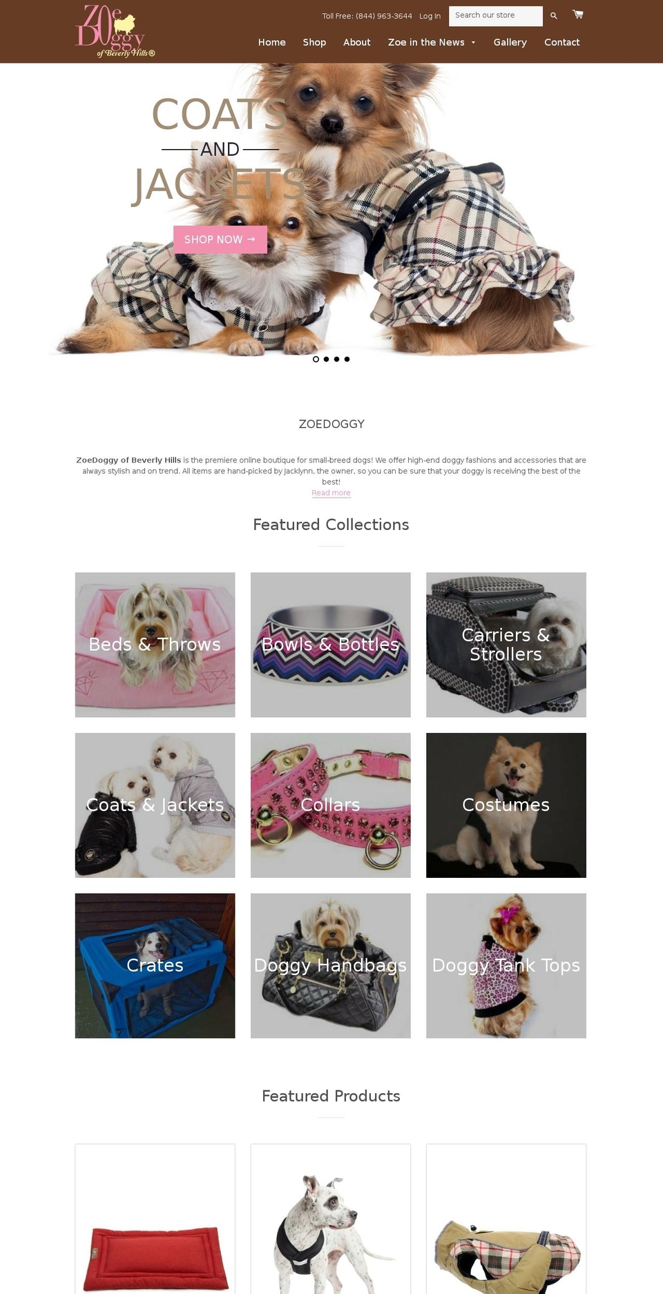 zoedoggy.info shopify website screenshot