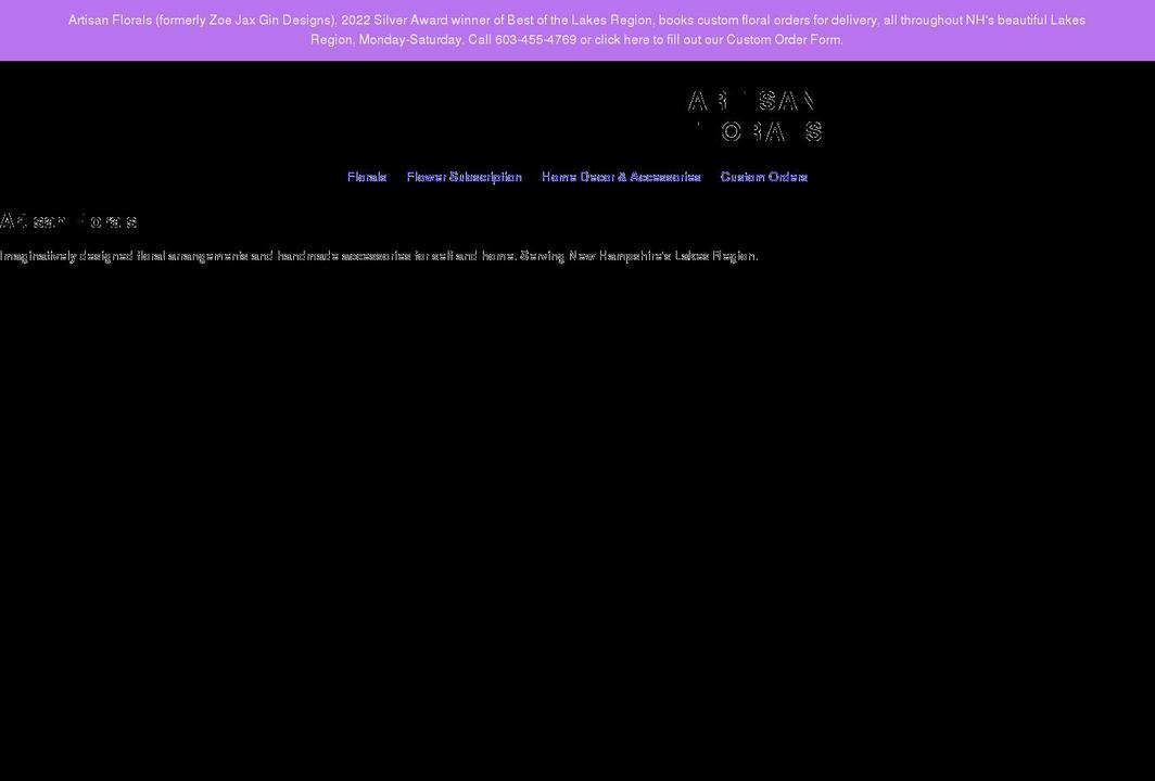 zoejaxgindesigns.com shopify website screenshot