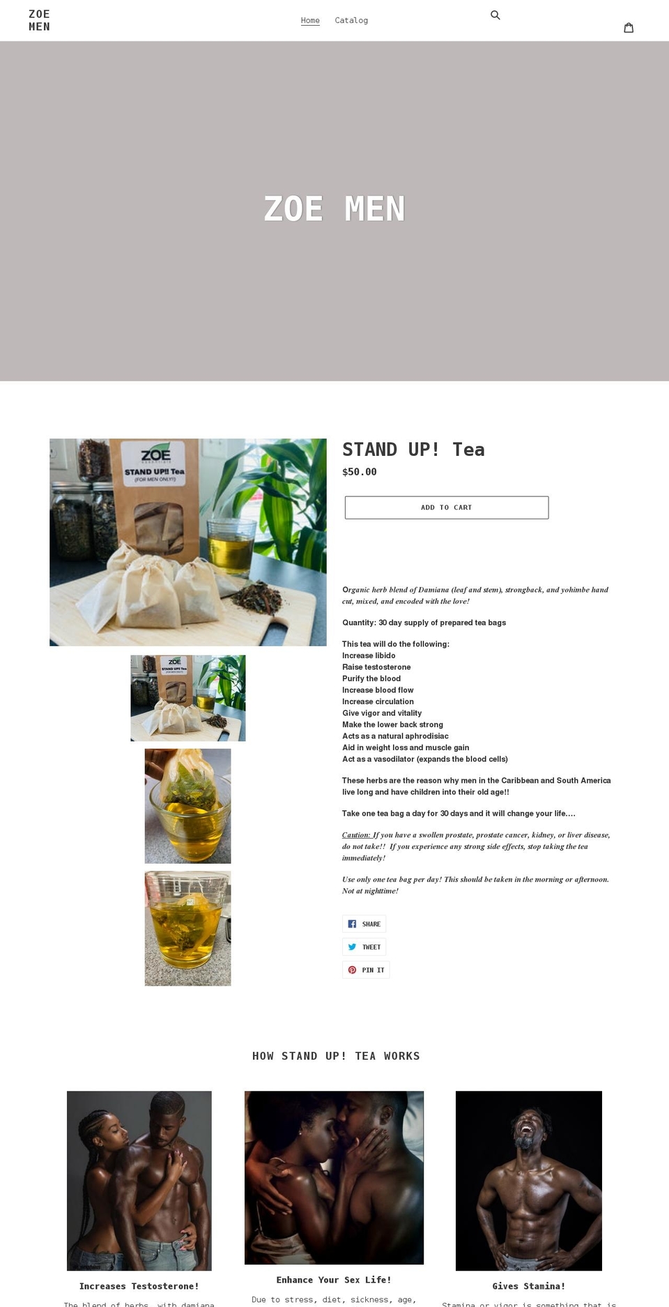 zoemen.com shopify website screenshot