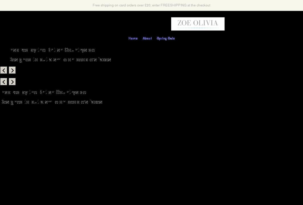 zoeoliviaart.co.uk shopify website screenshot