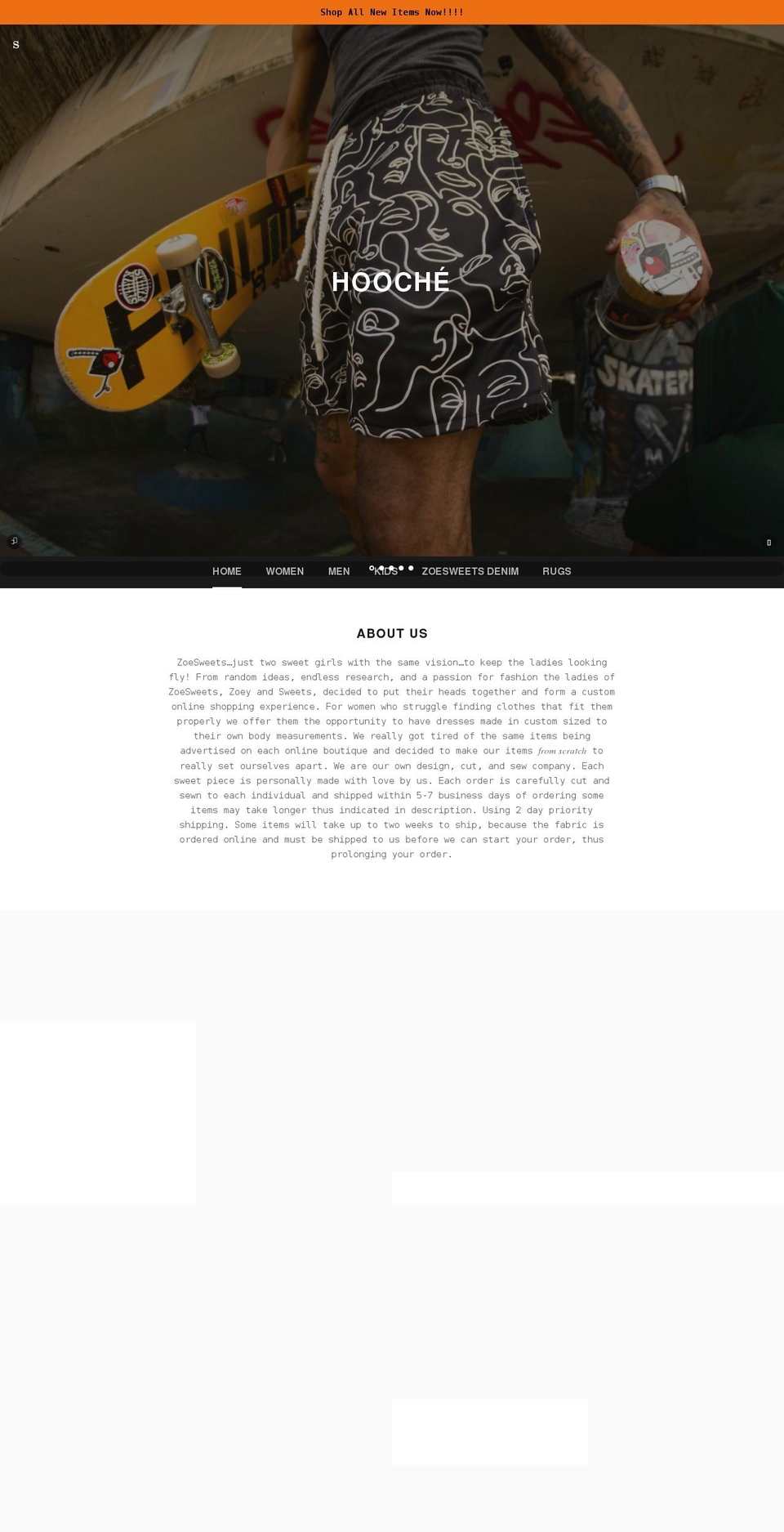 zoesweets.com shopify website screenshot