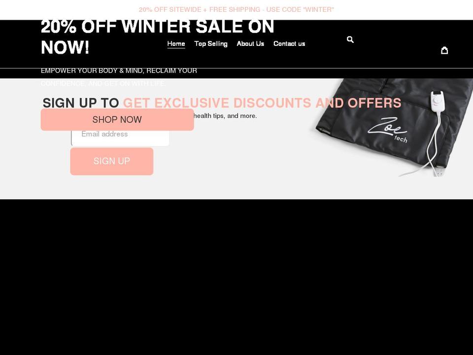 zoetech.ca shopify website screenshot