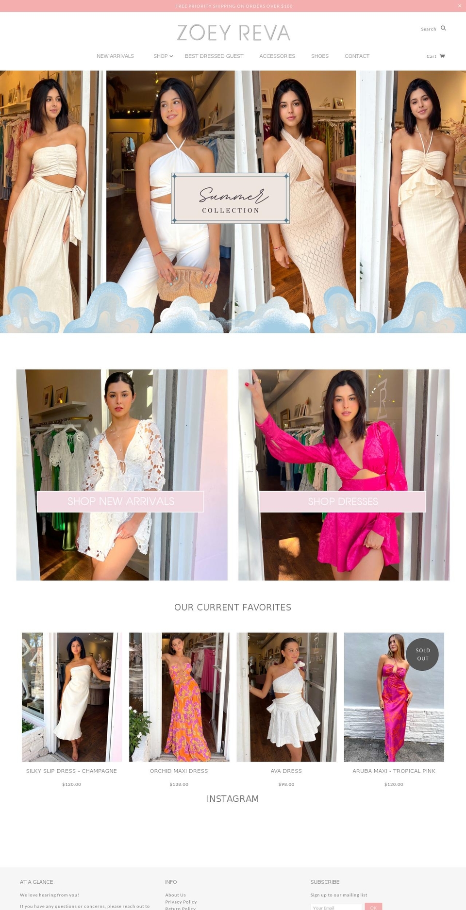 zoeyreva.com shopify website screenshot