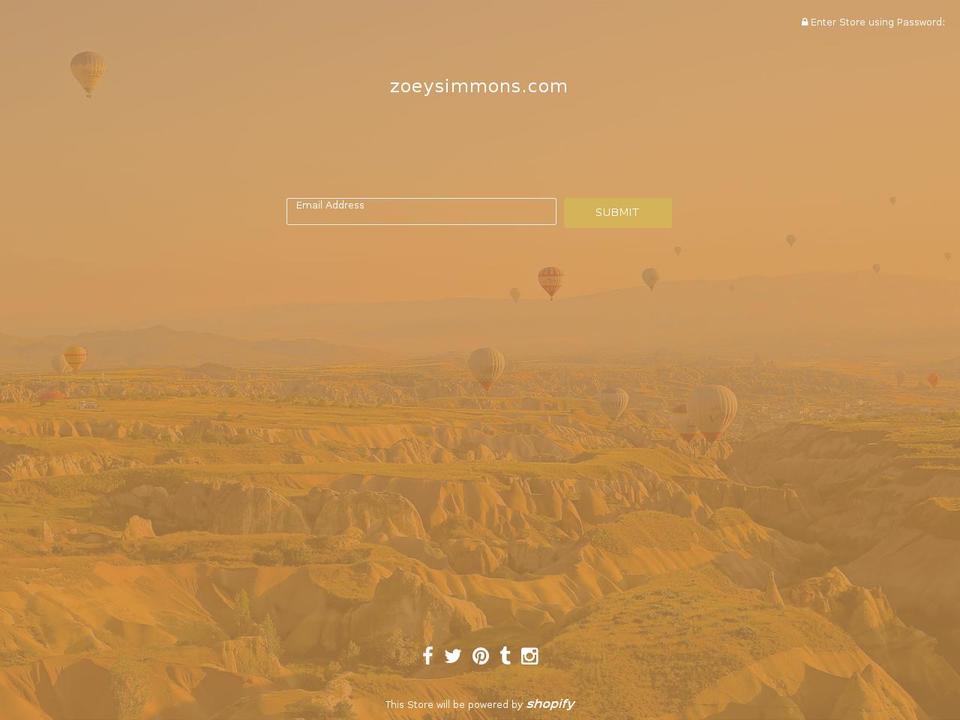 zoeysimmons.com shopify website screenshot