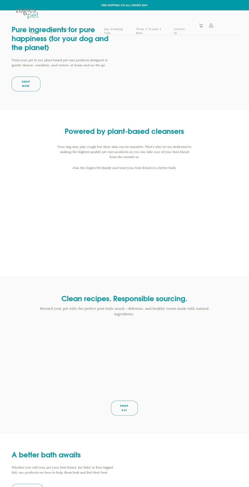 zogicspet.com shopify website screenshot