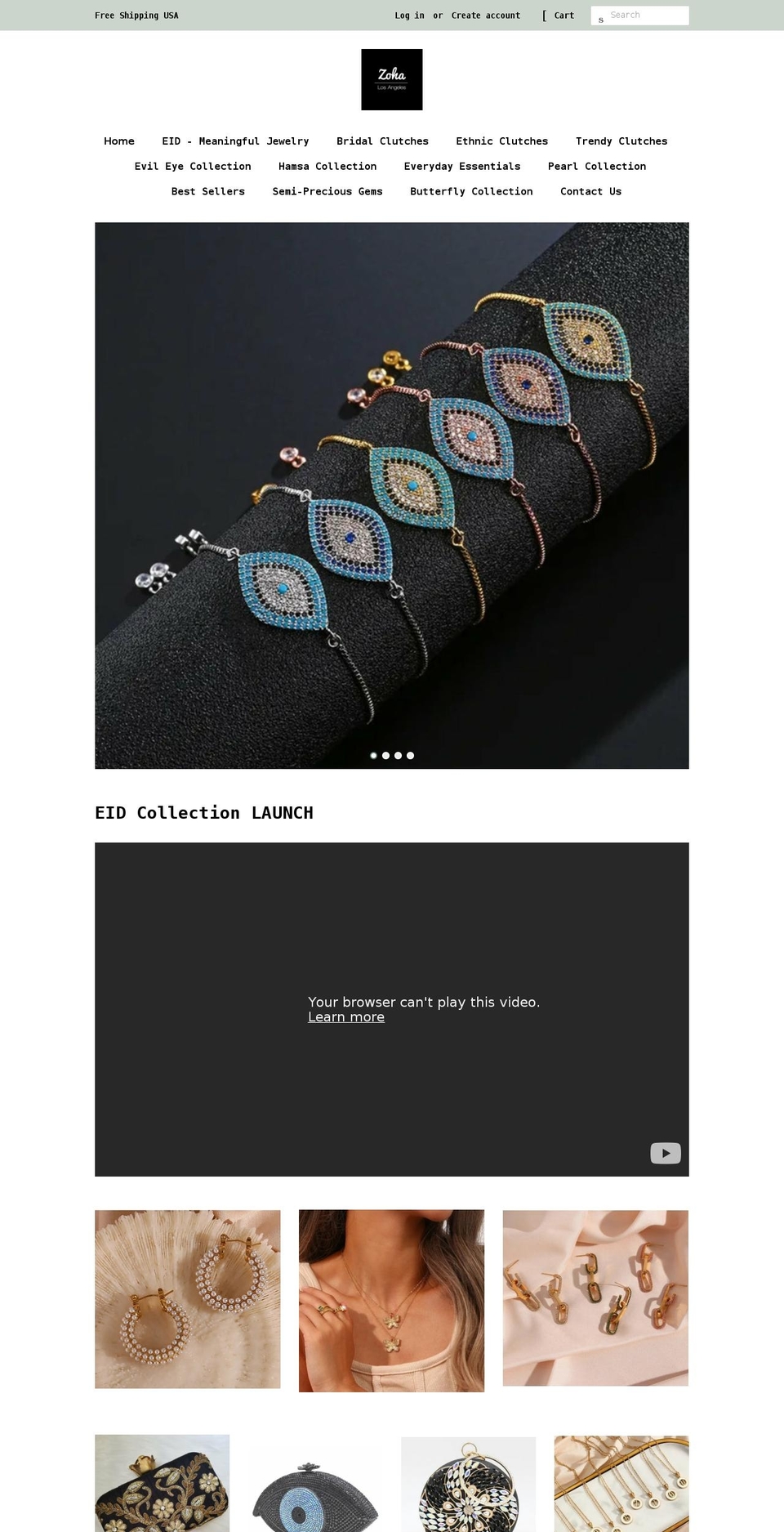 zohalosangeles.com — Shopify storefront screenshot