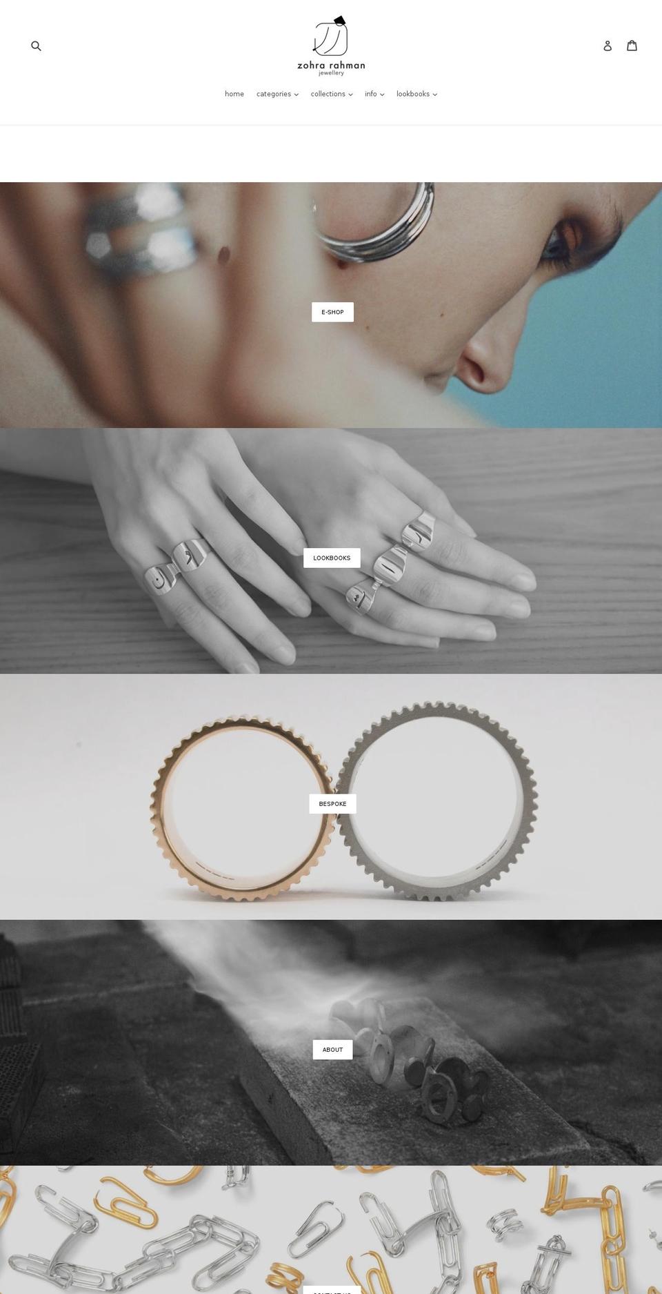 zohrarahman.com shopify website screenshot