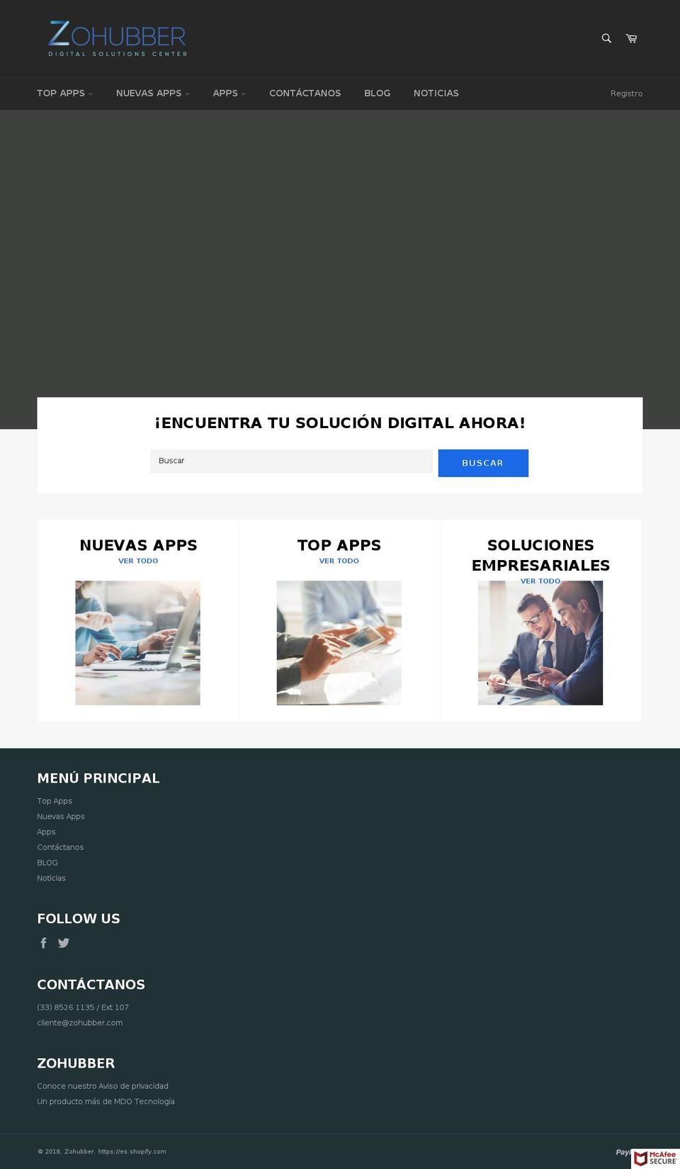 zohubber.com shopify website screenshot