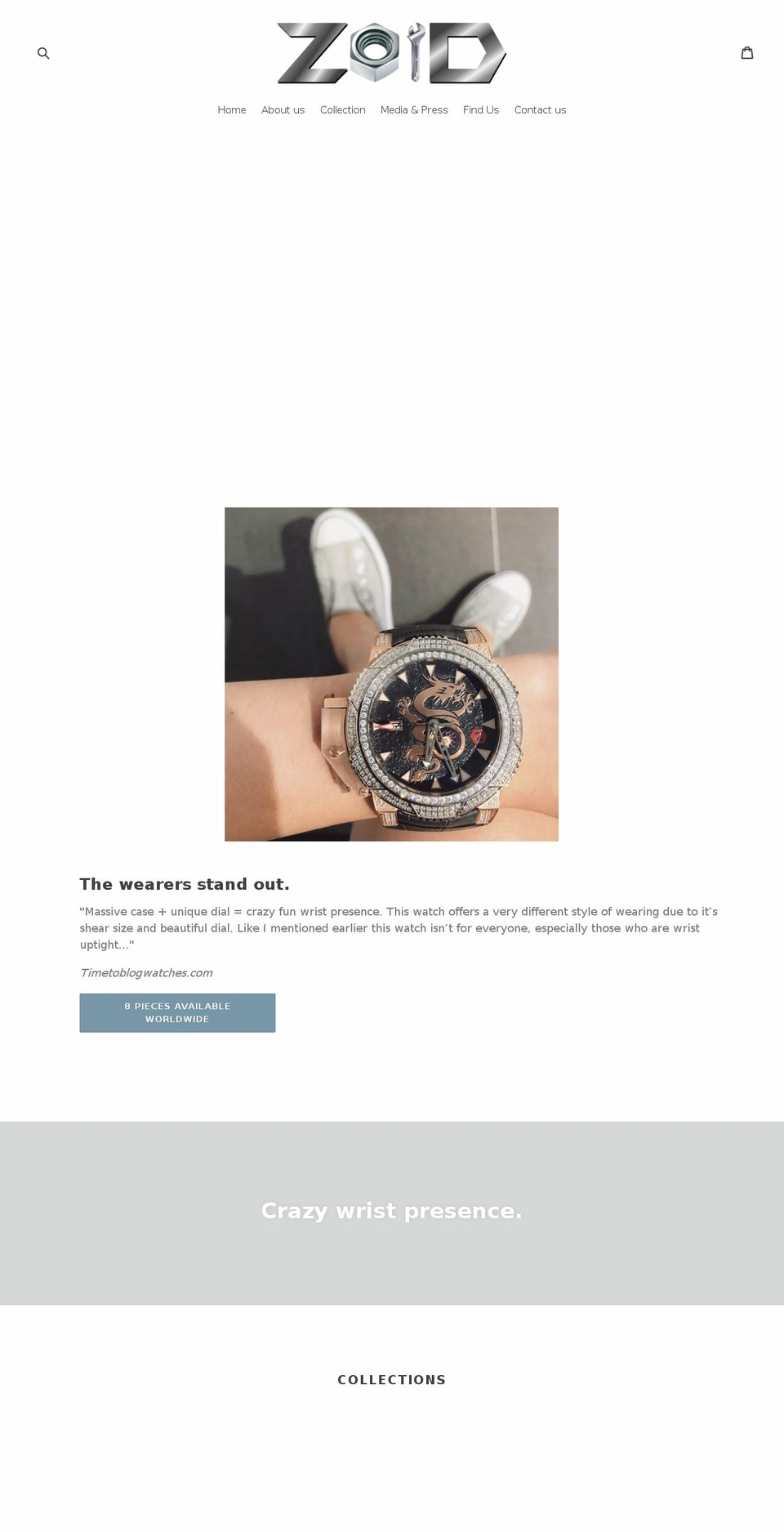 zoidhours.com — Shopify storefront screenshot