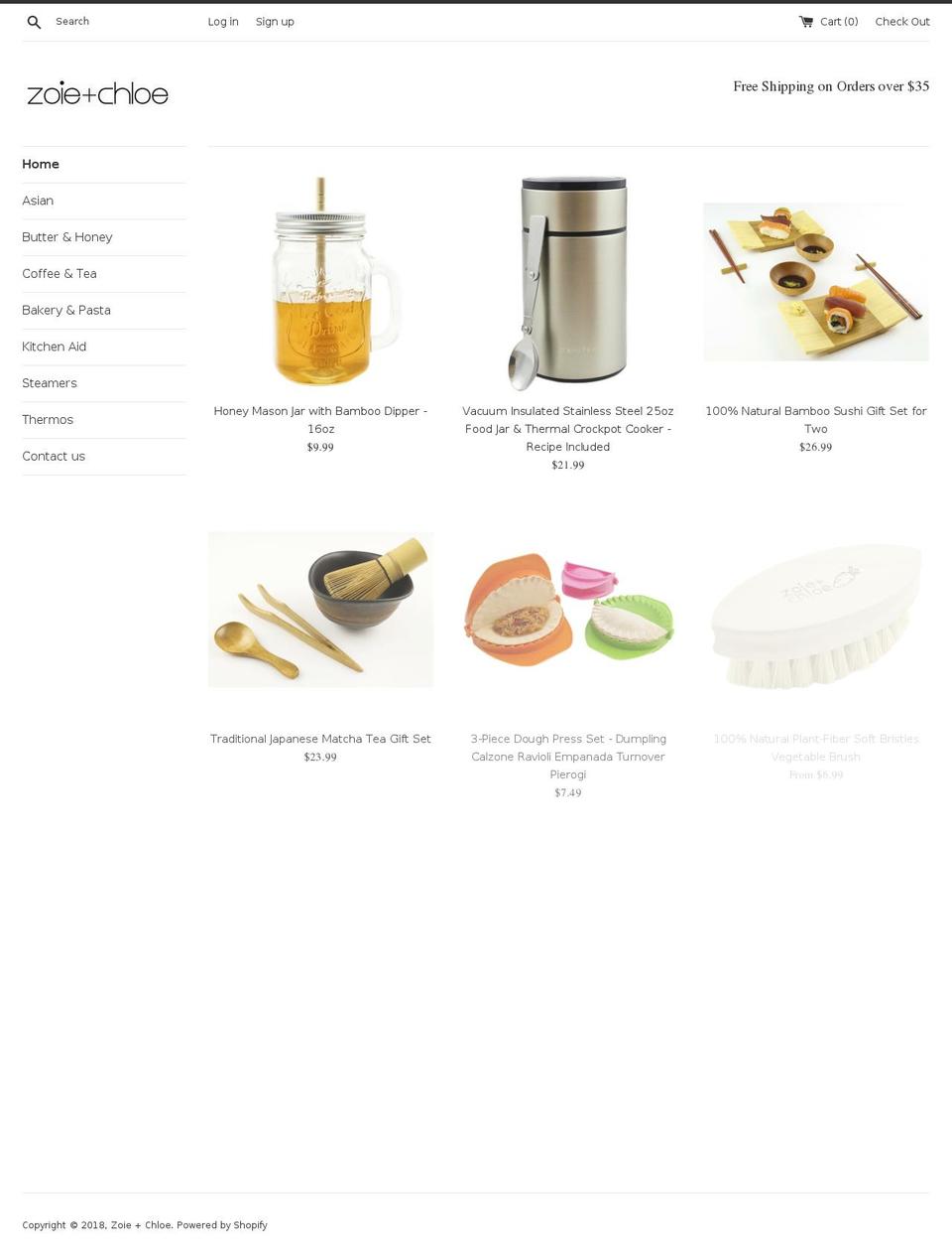 zoiechloe.com shopify website screenshot