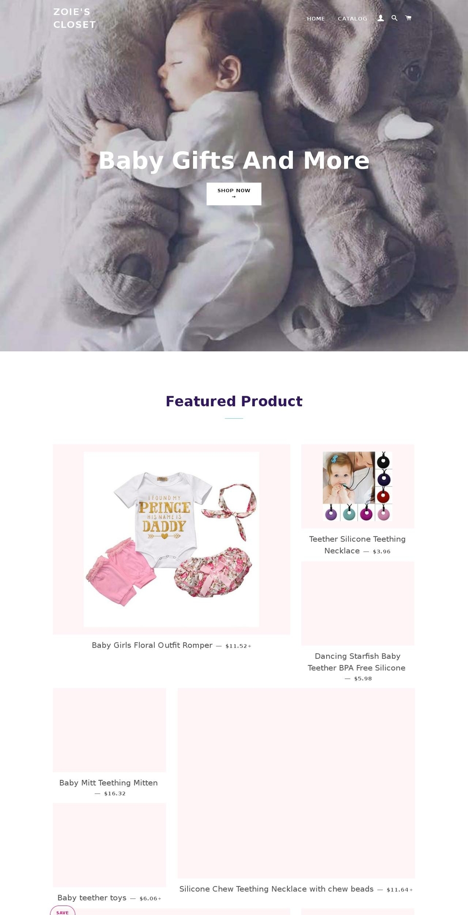zoiescloset.com — Shopify storefront screenshot