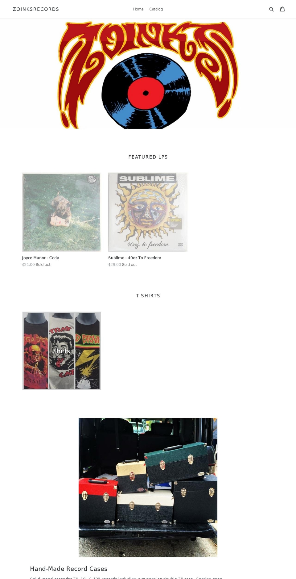 zoinksrecords.com shopify website screenshot