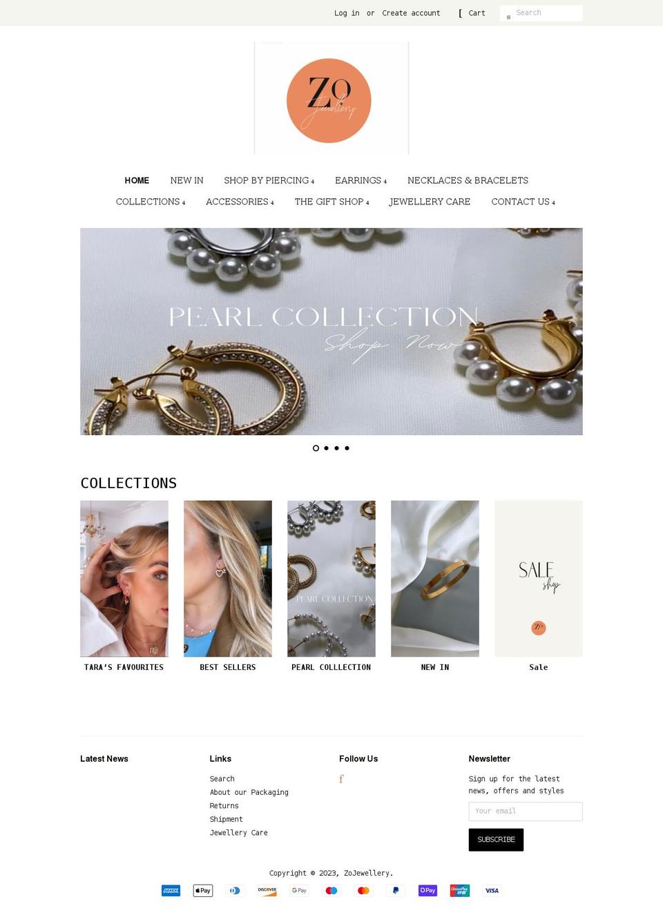 zojewellery.com shopify website screenshot