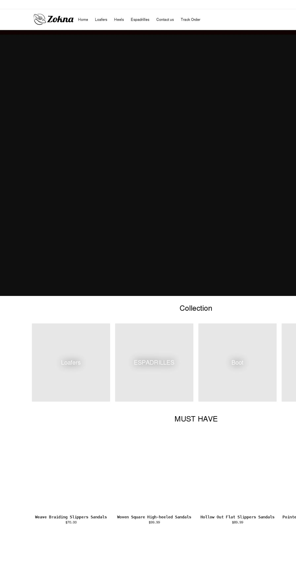 zokna.com shopify website screenshot