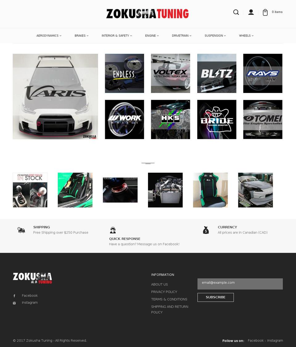 zokushatuning.com shopify website screenshot