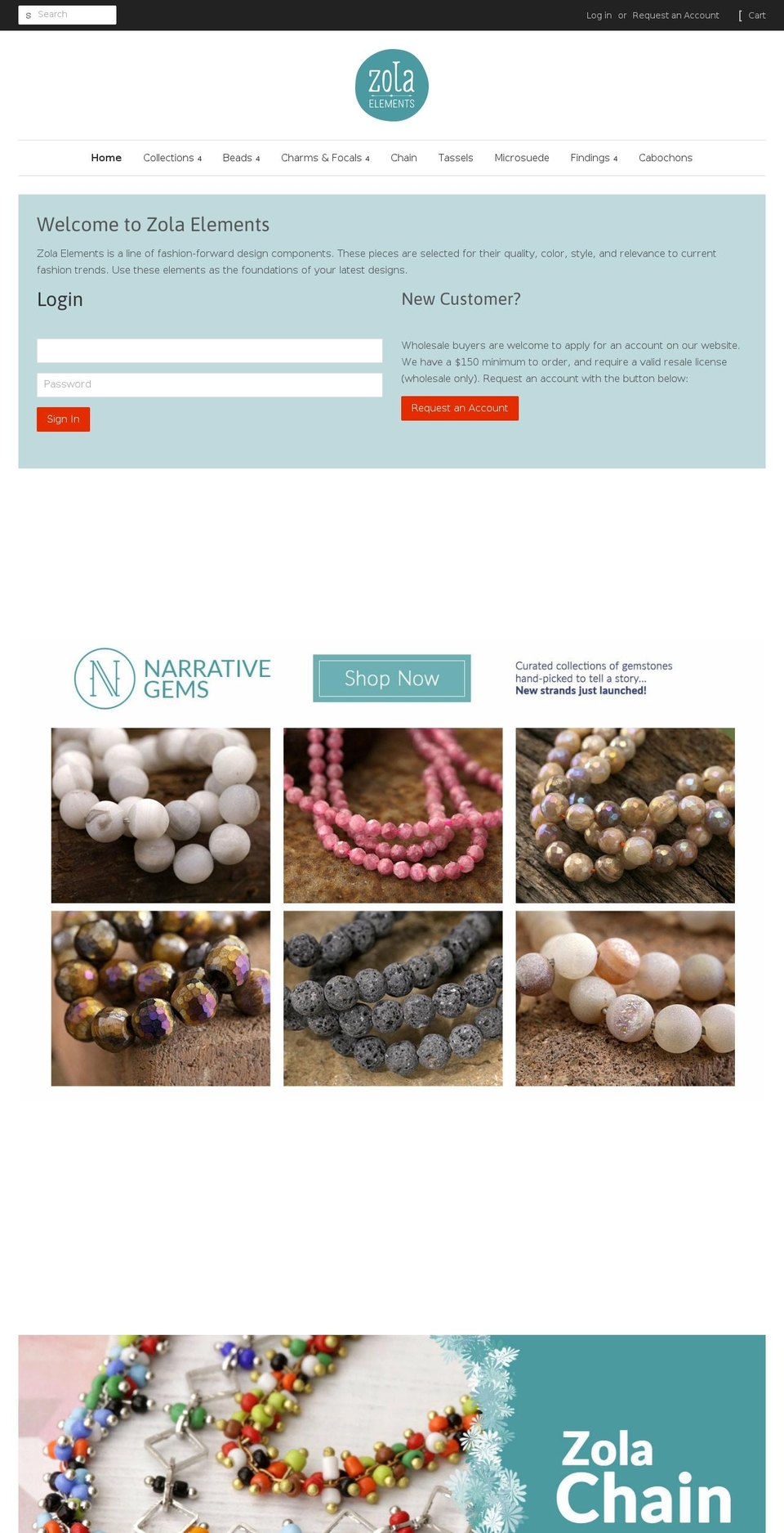 zola-elements.myshopify.com — Shopify storefront screenshot