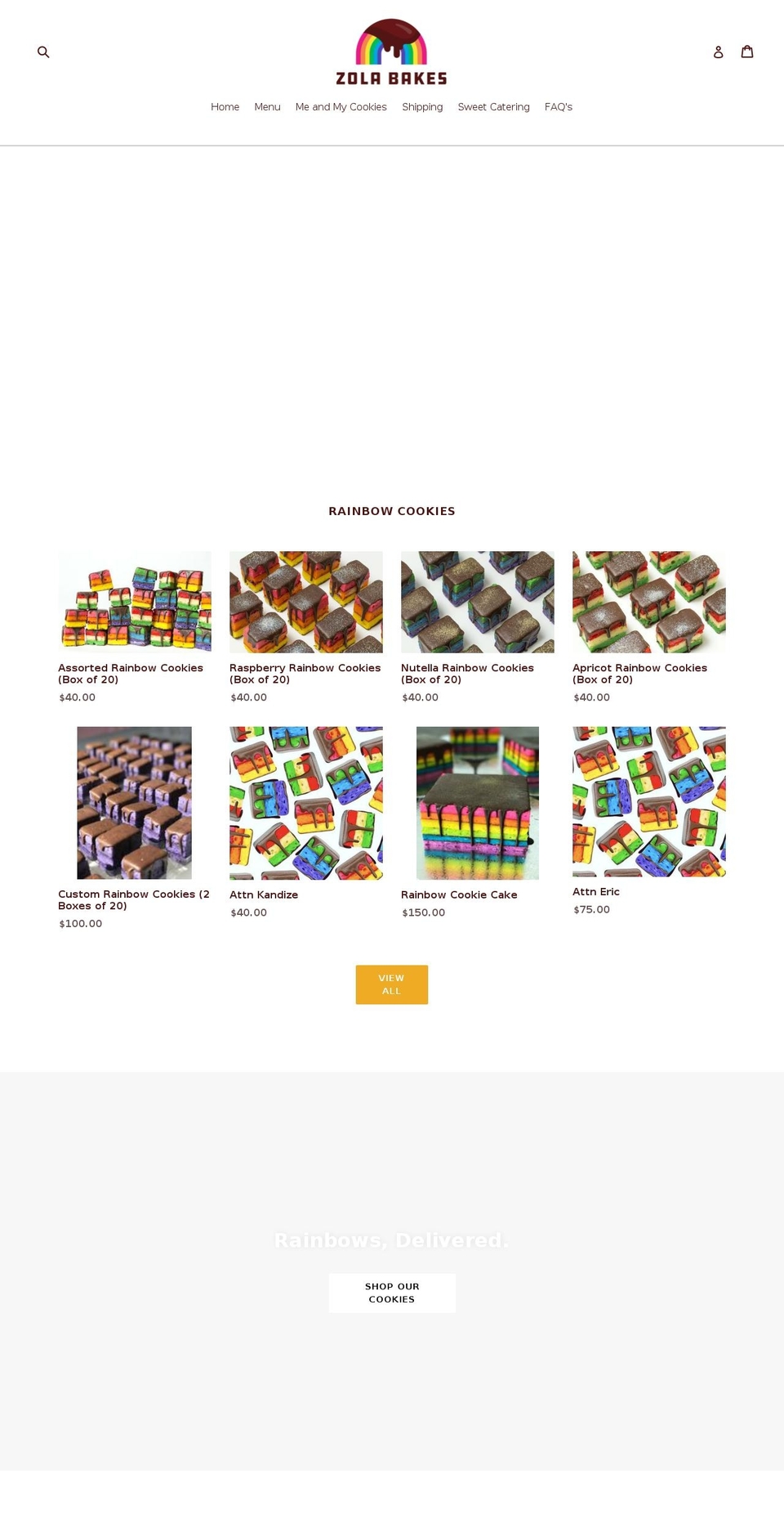 zolabakes.com — Shopify storefront screenshot