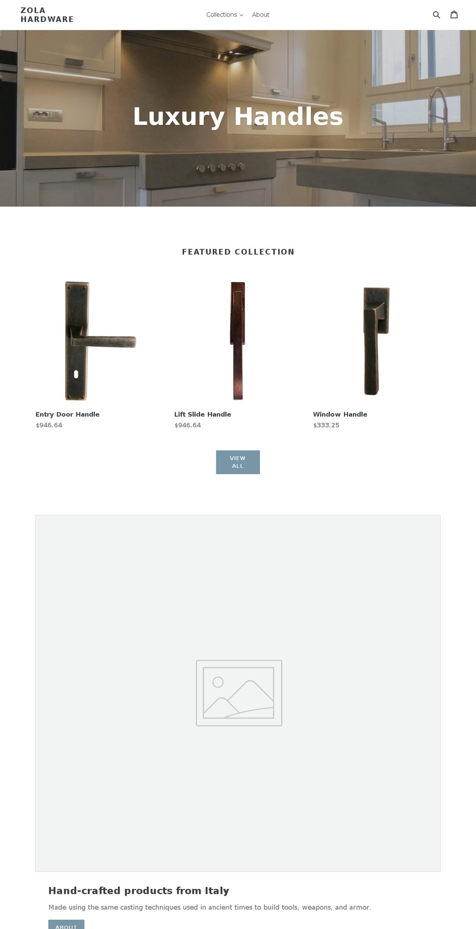 zolahardware.com — Shopify storefront screenshot