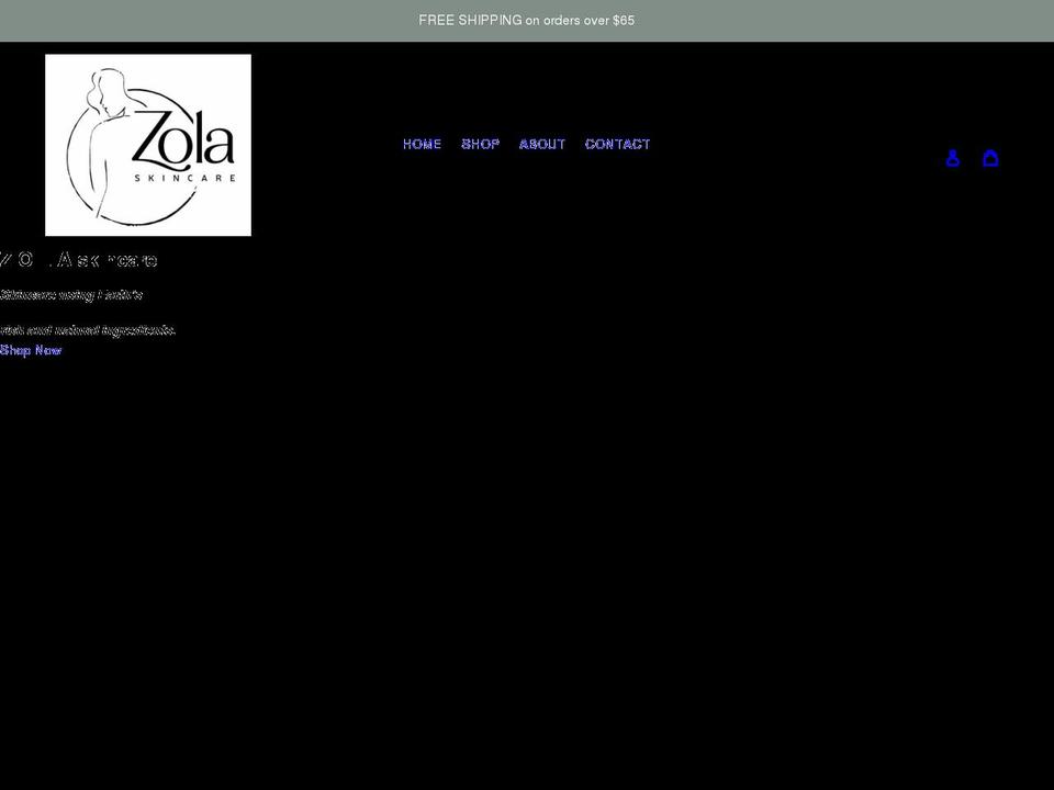 zolaskincare.com shopify website screenshot