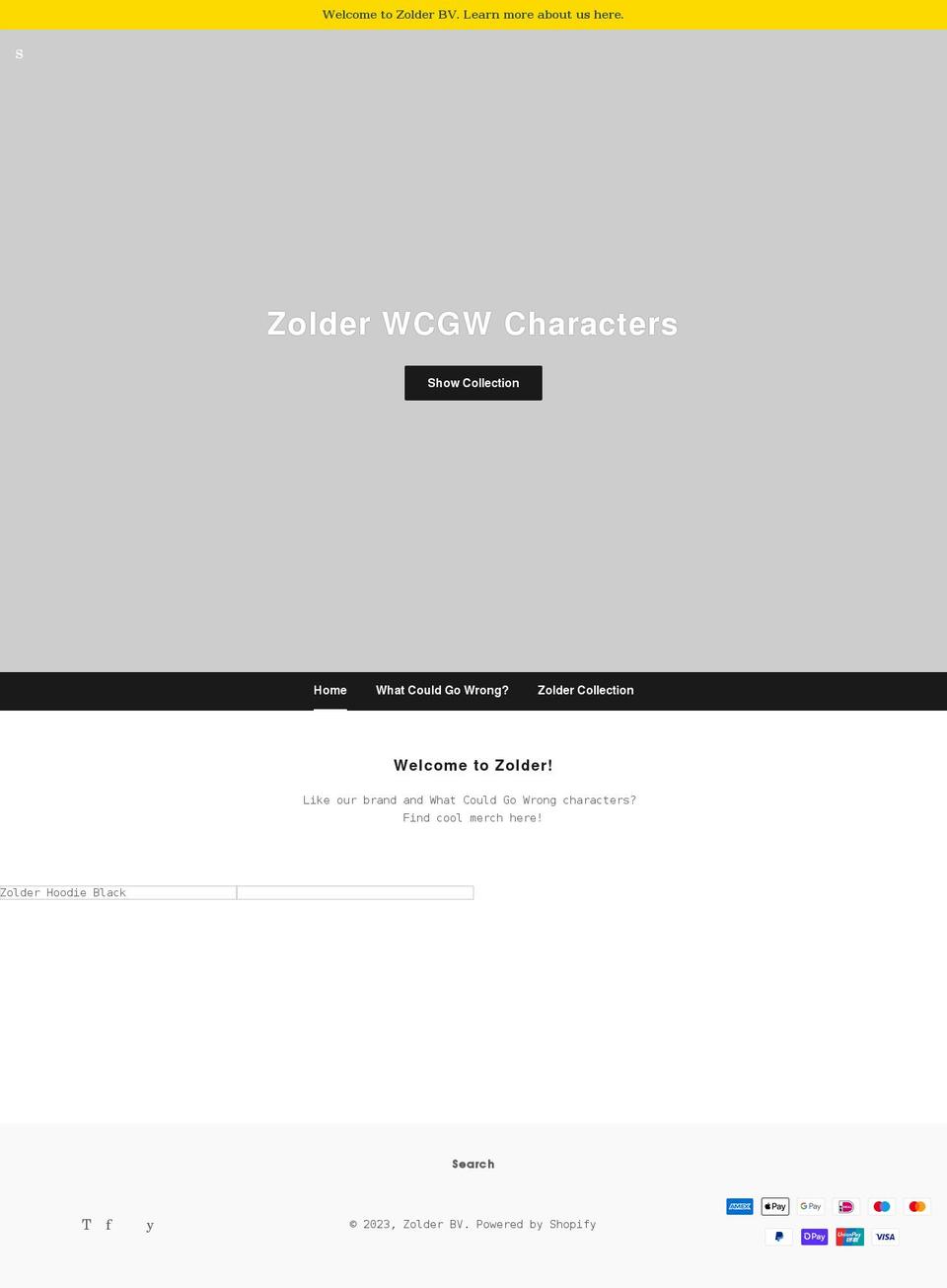 zolder.shop shopify website screenshot