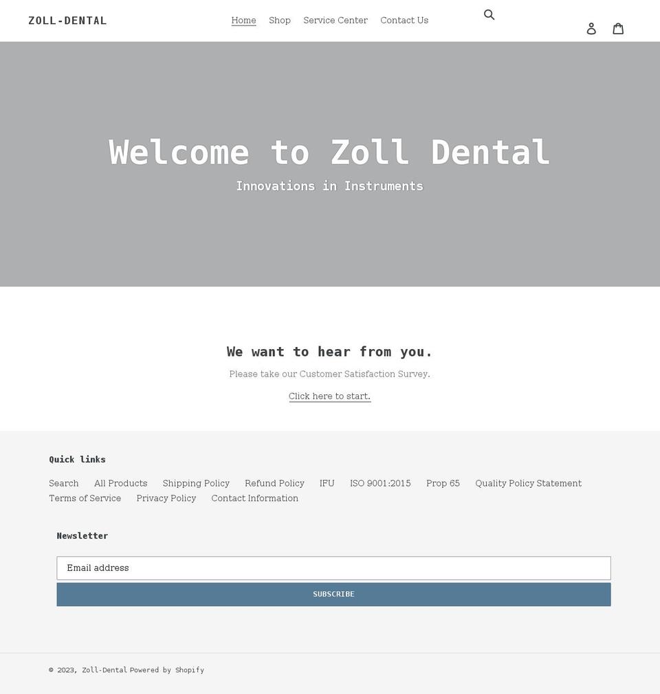 zolldental.com shopify website screenshot