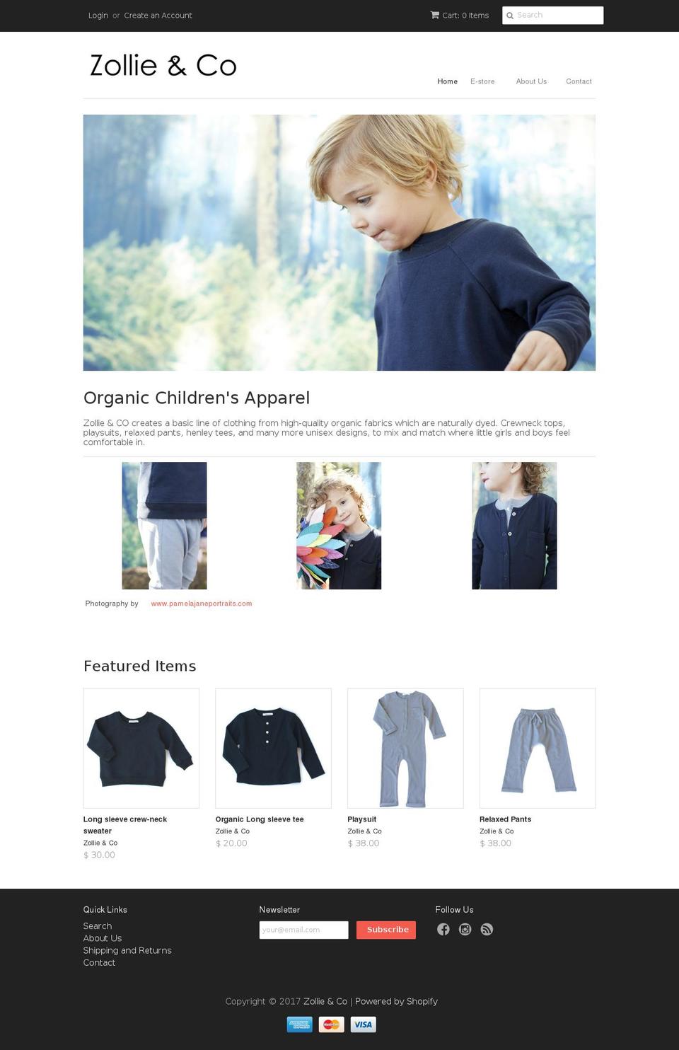 zollieandco.com shopify website screenshot
