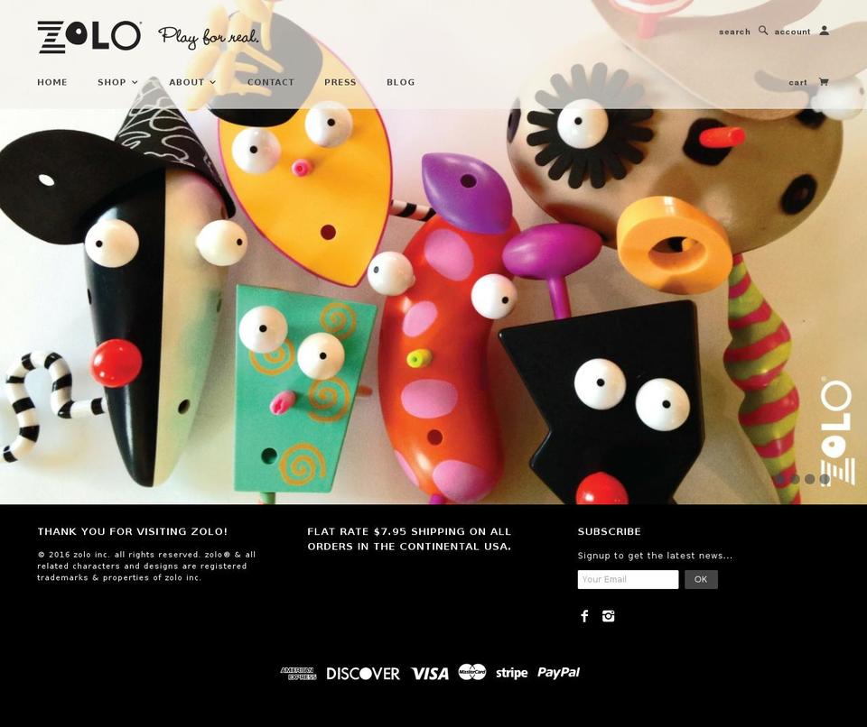 zolo.com shopify website screenshot
