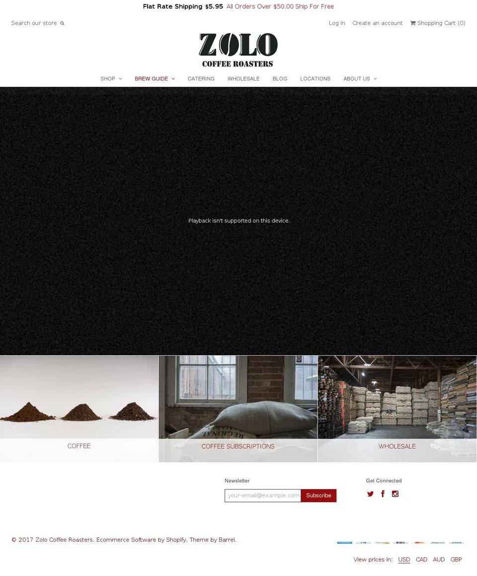 zolocoffee.com shopify website screenshot