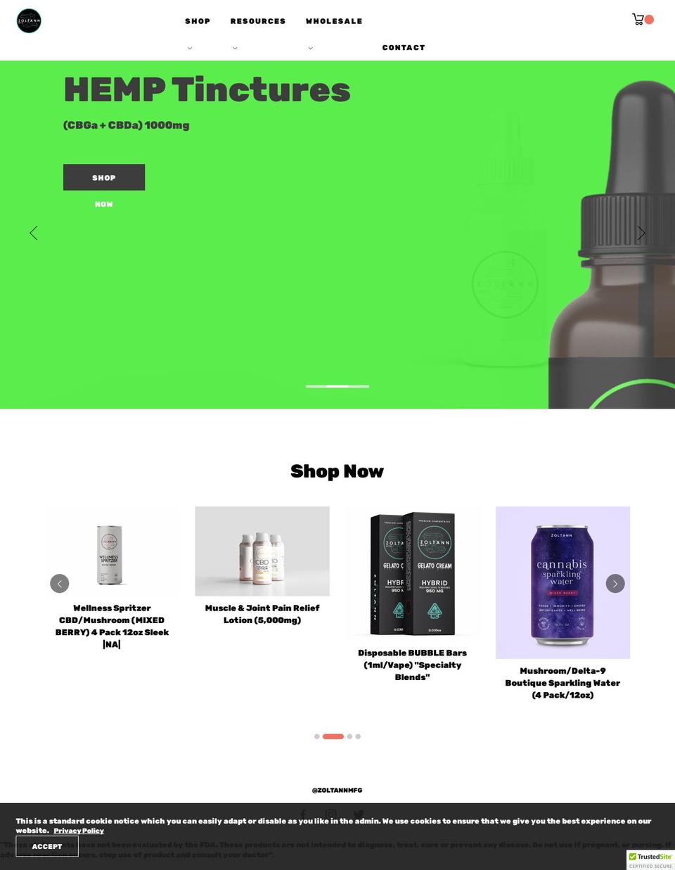 zoltann.com shopify website screenshot