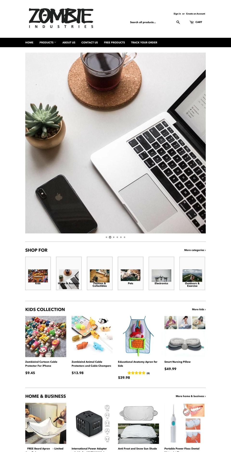 zombieind.com — Shopify storefront screenshot