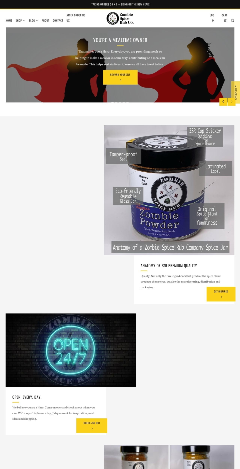 zombiespicerub.com shopify website screenshot