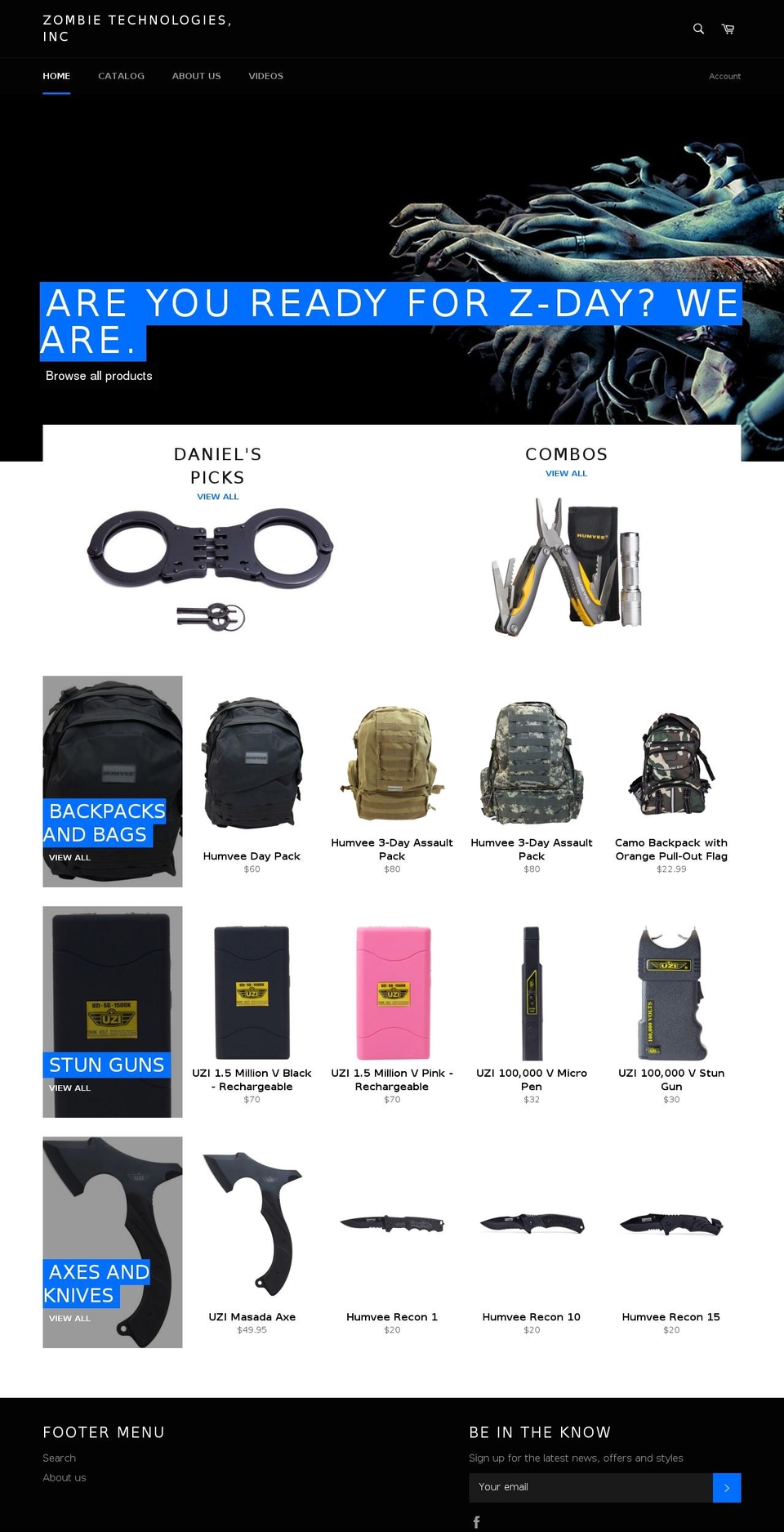 zombietechinc.com shopify website screenshot
