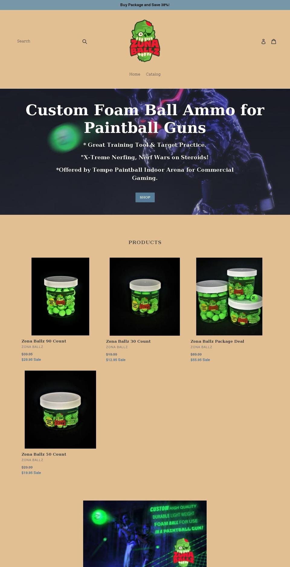 zonaballz.com — Shopify storefront screenshot
