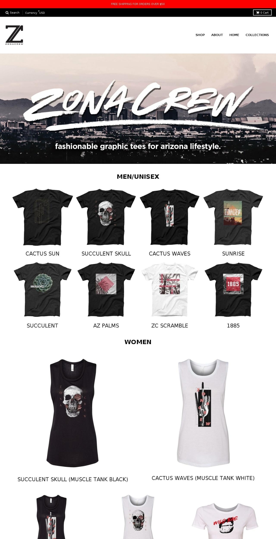 zonacrew.com — Shopify storefront screenshot