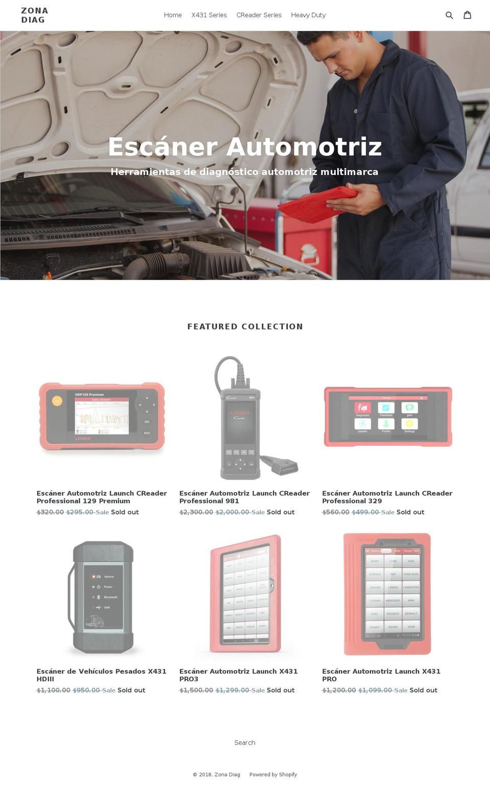 zonadiag.com — Shopify storefront screenshot