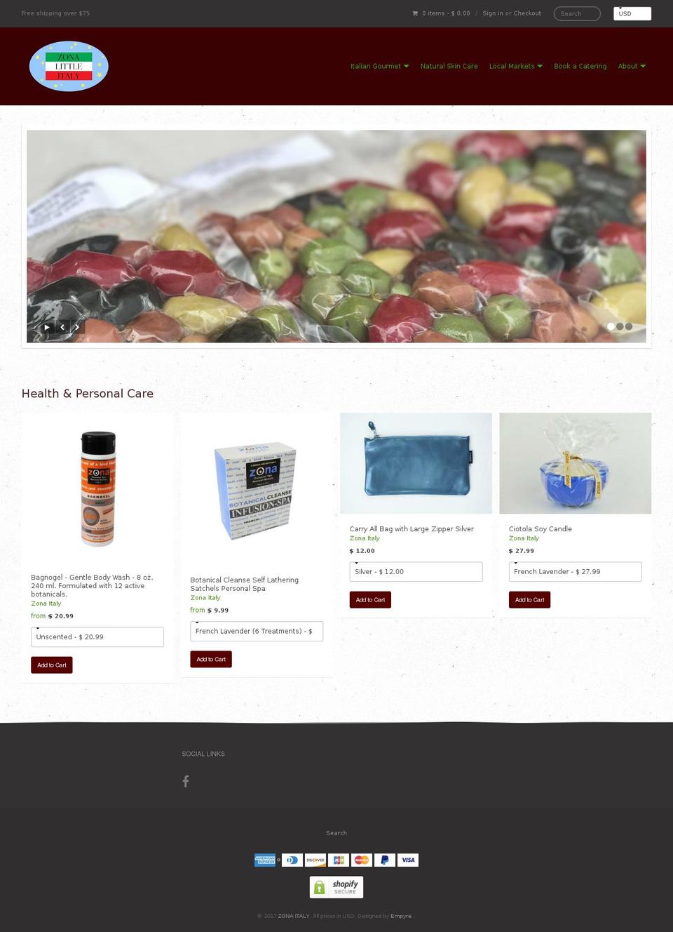 zonaspa.com shopify website screenshot