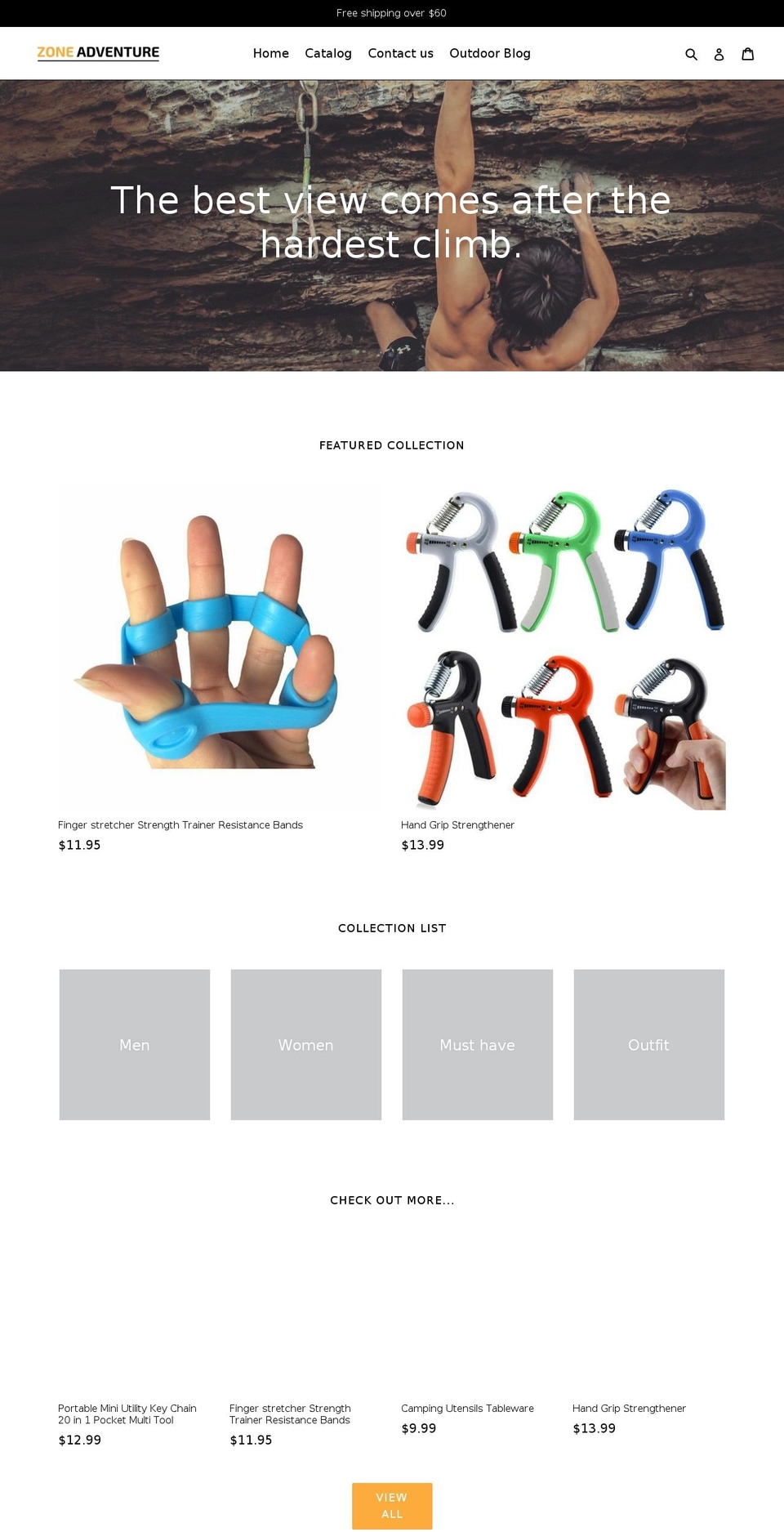 zoneadventure.com — Shopify storefront screenshot