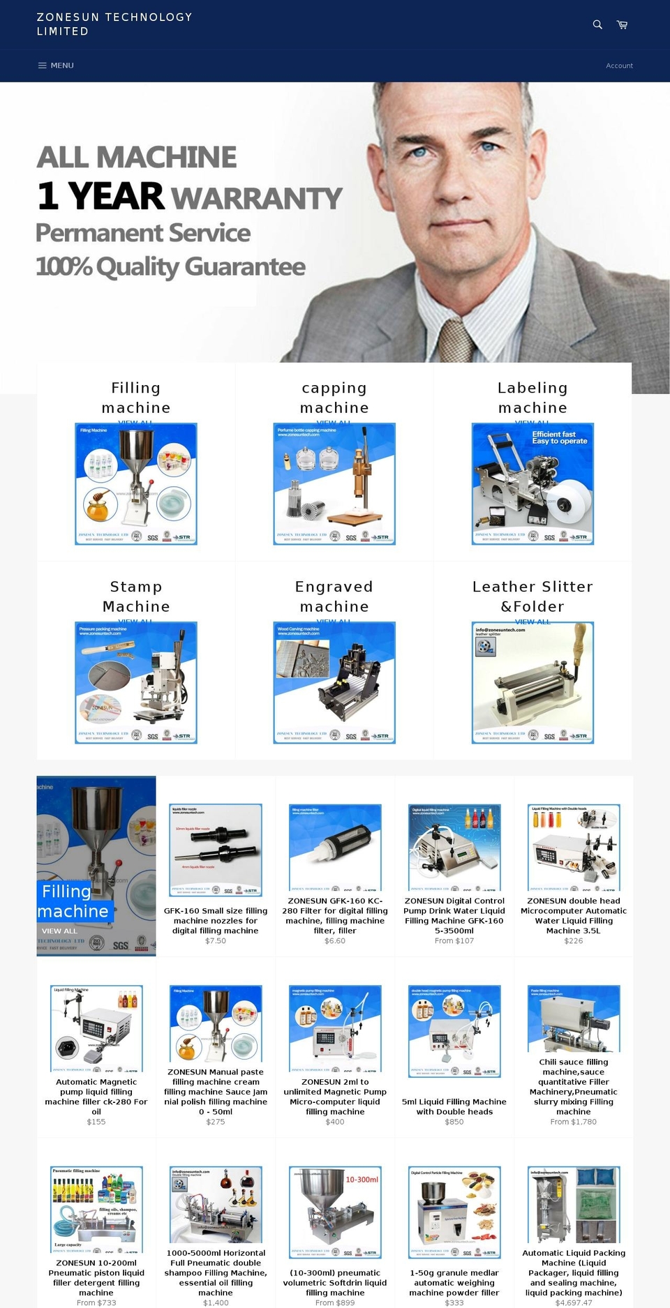 zonesuntech.com shopify website screenshot