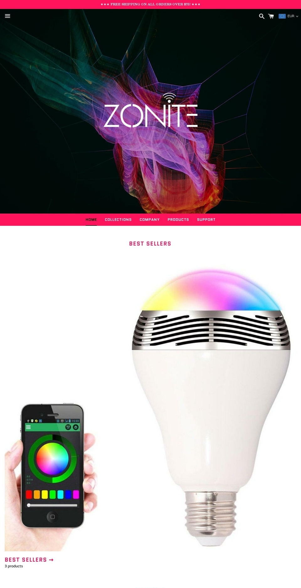 zonite.net shopify website screenshot