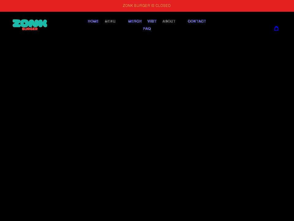 zonkburger.com shopify website screenshot
