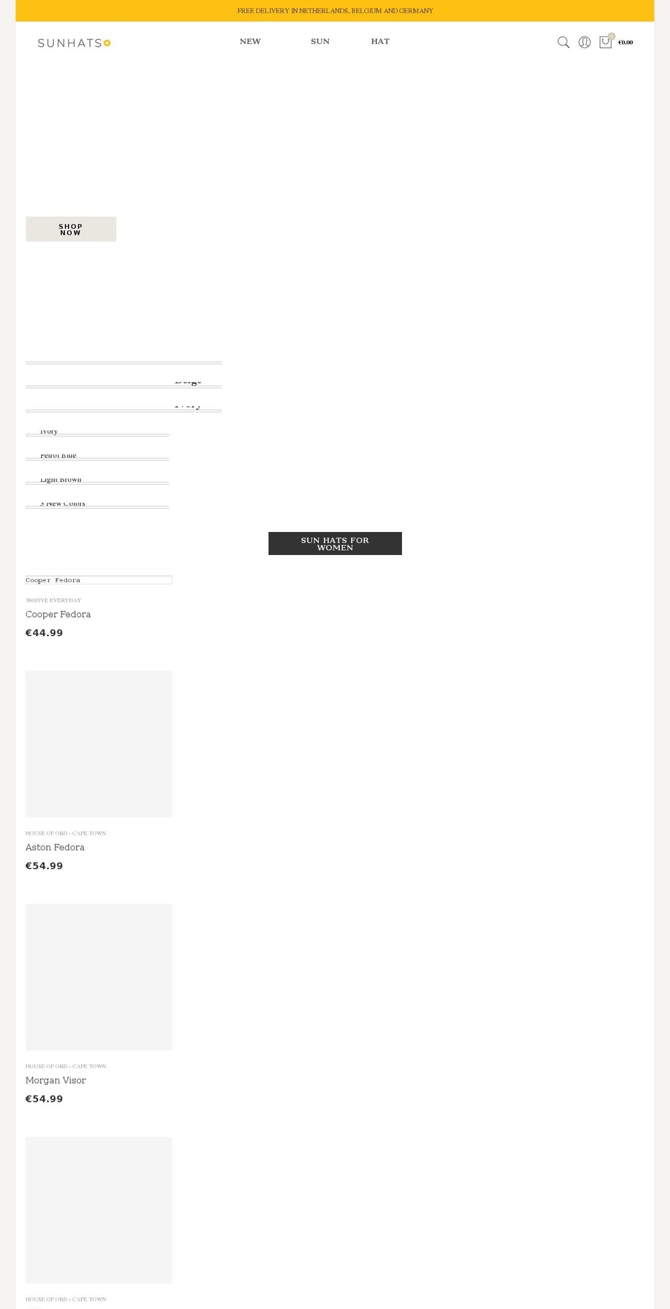 Elessi  - upload me Shopify theme site example zonnehoeden.nl