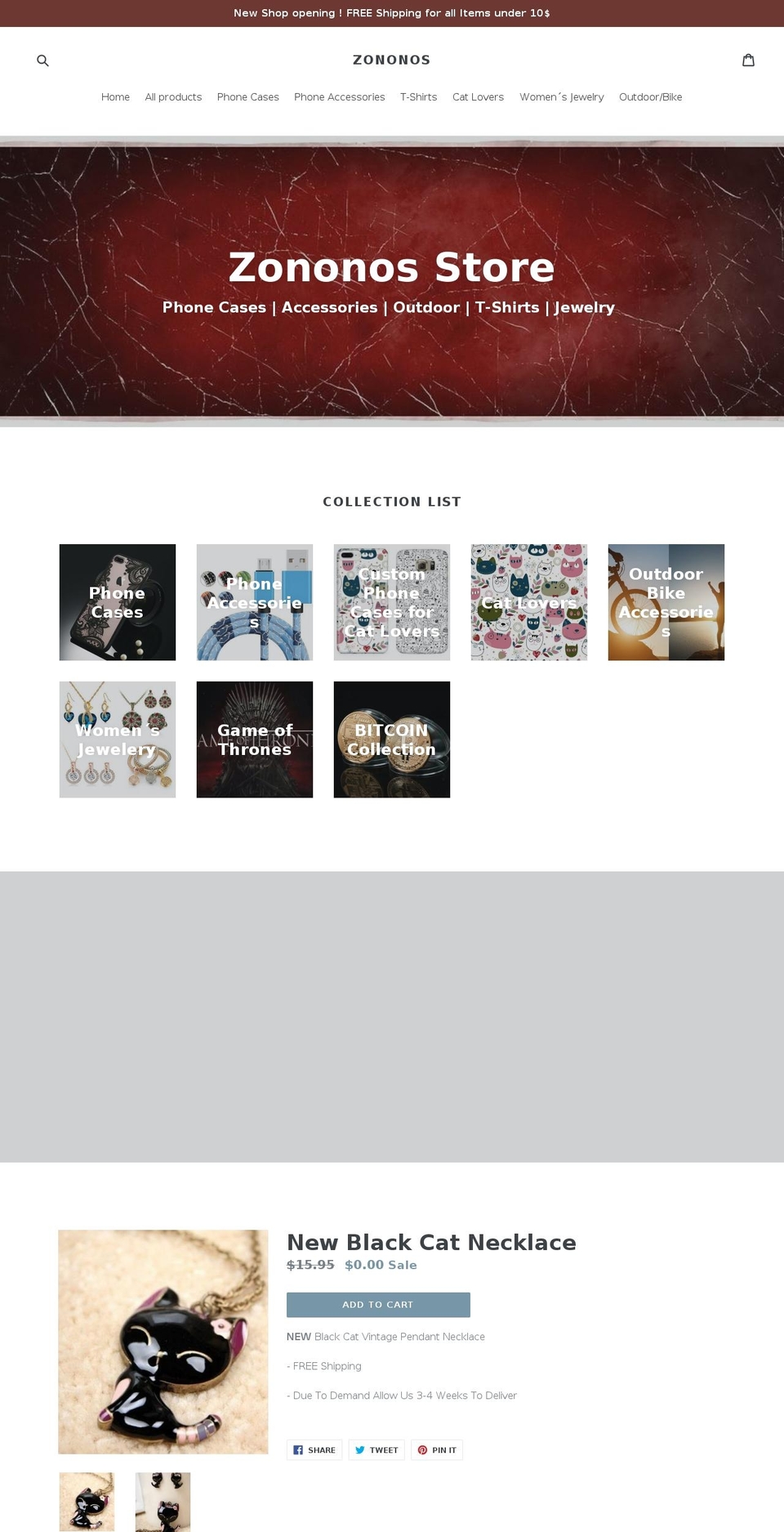 zononos.com — Shopify storefront screenshot